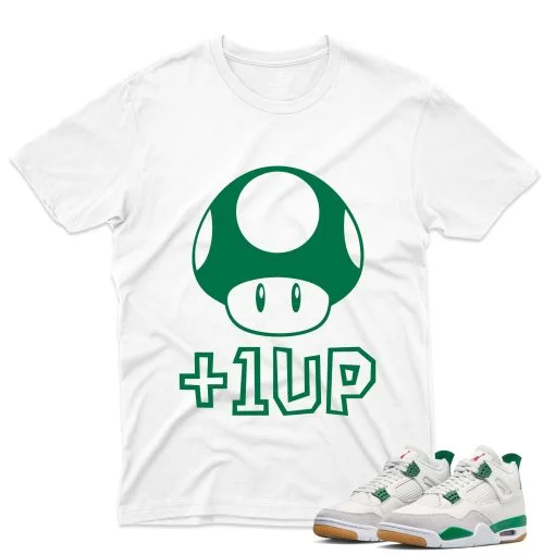 J4 Retro SB Pine Green - T-Shirt 1up White