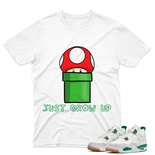 J4 Retro SB Pine Green - T-Shirt Grow White