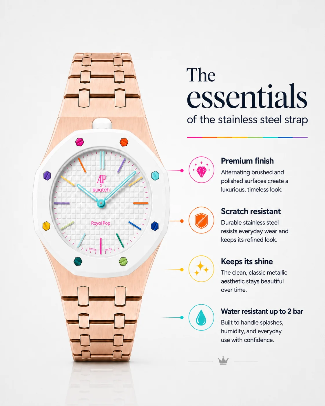 Royal Pop Rose Gold Bracelet | RIGHT version - Image 2
