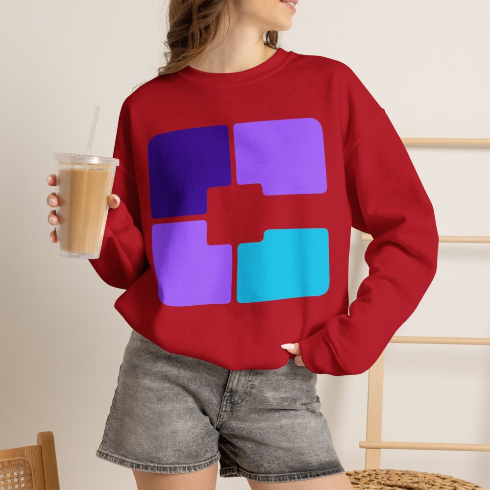 Color Block Geometric Crewneck Sweatshirt - Image 39