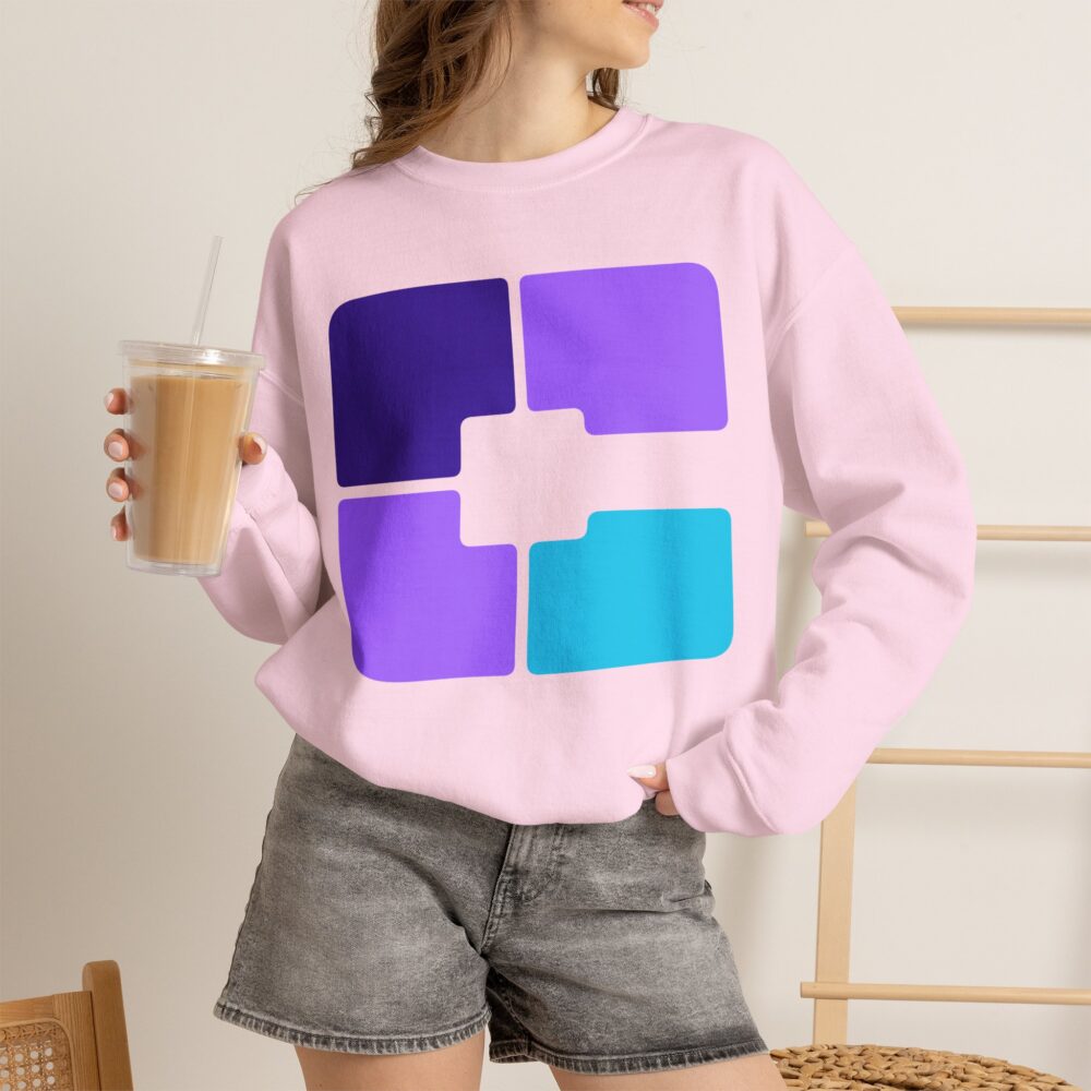 Color Block Geometric Crewneck Sweatshirt - Image 30
