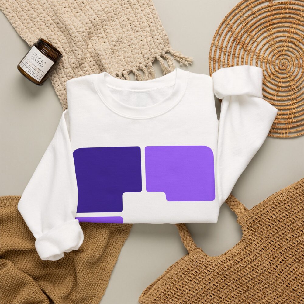 Color Block Geometric Crewneck Sweatshirt - Image 4