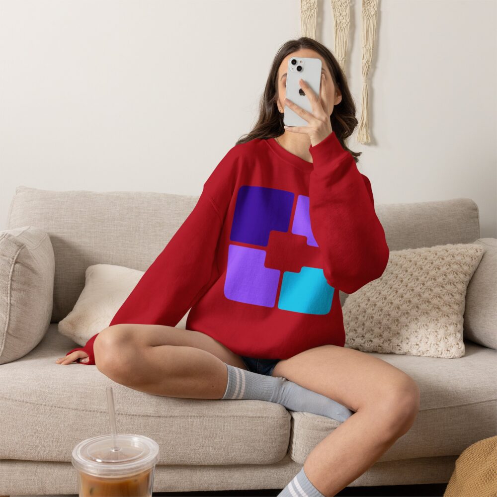 Color Block Geometric Crewneck Sweatshirt - Image 38