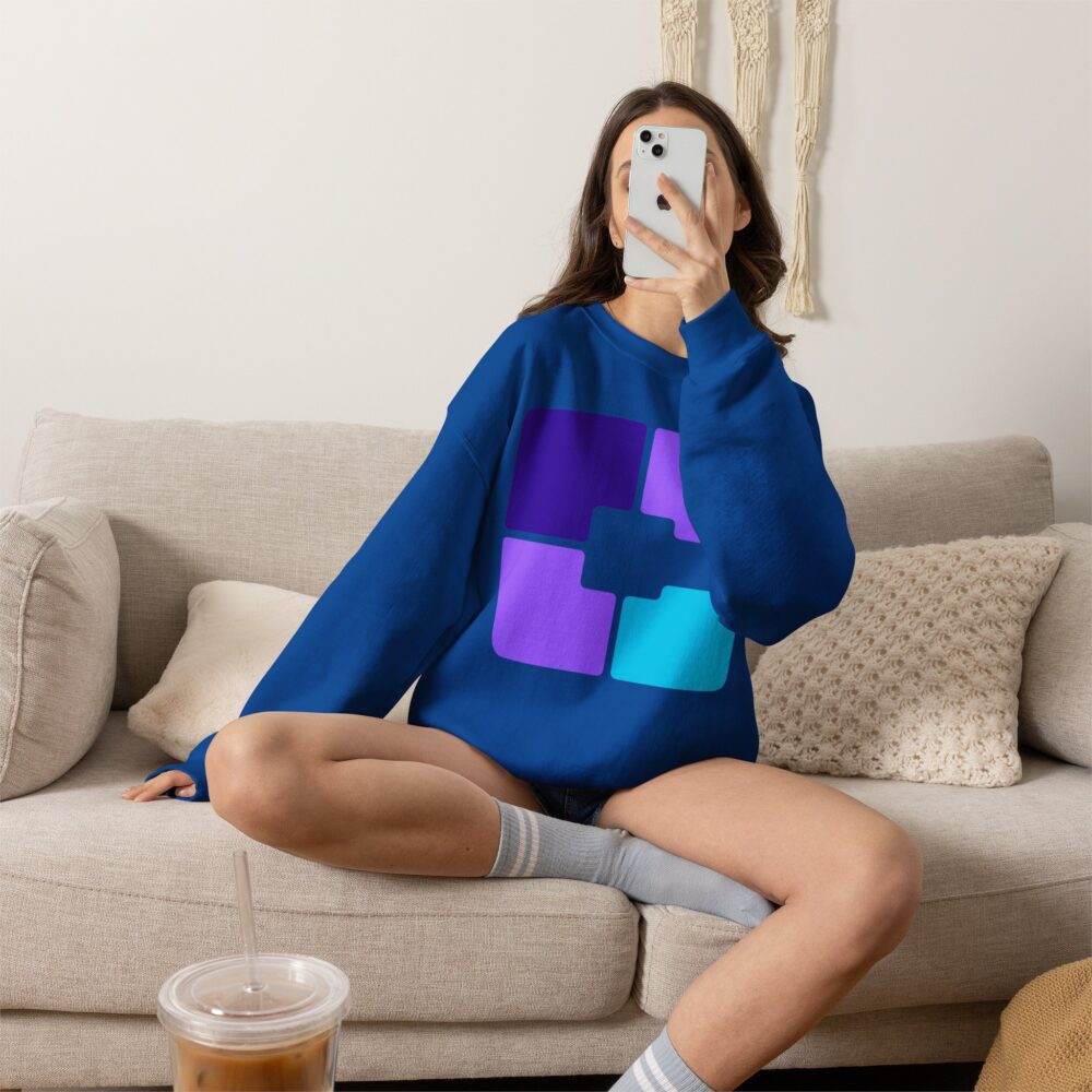 Color Block Geometric Crewneck Sweatshirt - Image 21