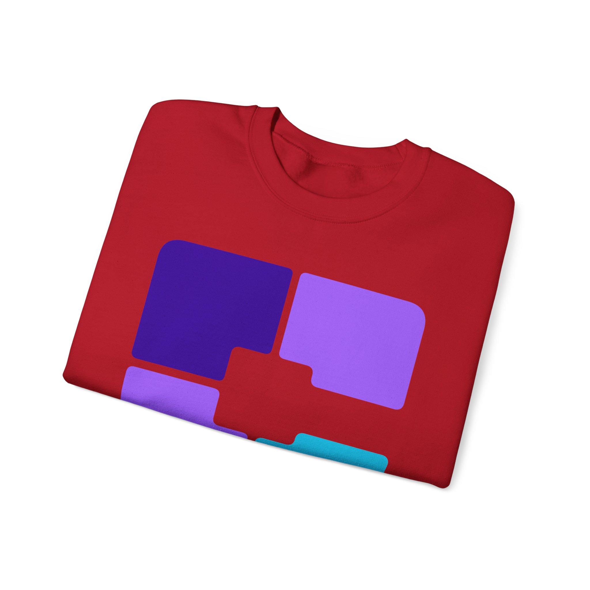 Color Block Geometric Crewneck Sweatshirt - Image 35