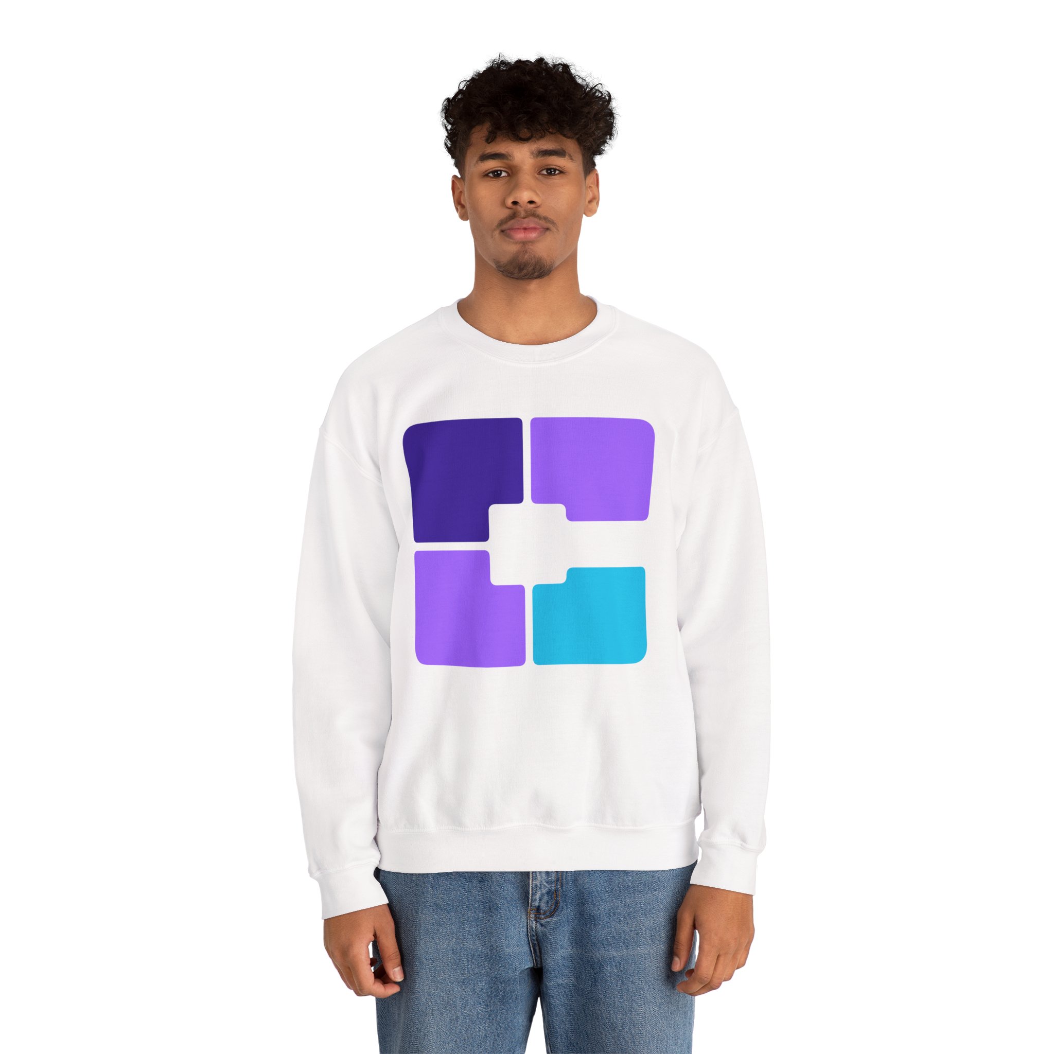 Color Block Geometric Crewneck Sweatshirt - Image 7
