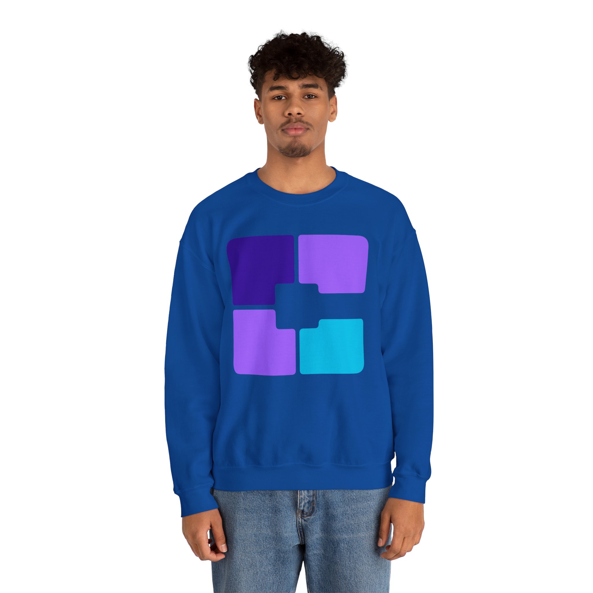 Color Block Geometric Crewneck Sweatshirt - Image 23