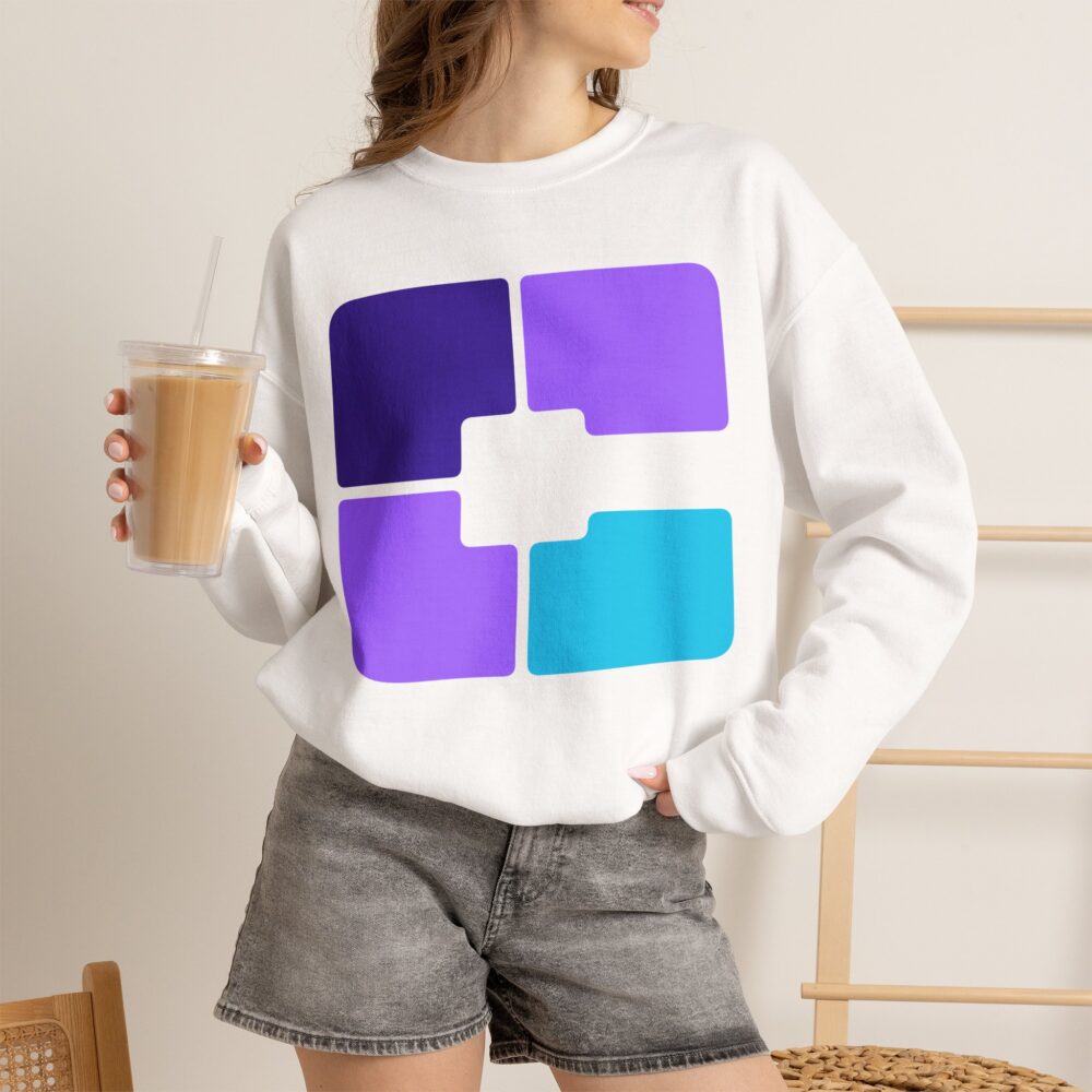 Color Block Geometric Crewneck Sweatshirt - Image 6