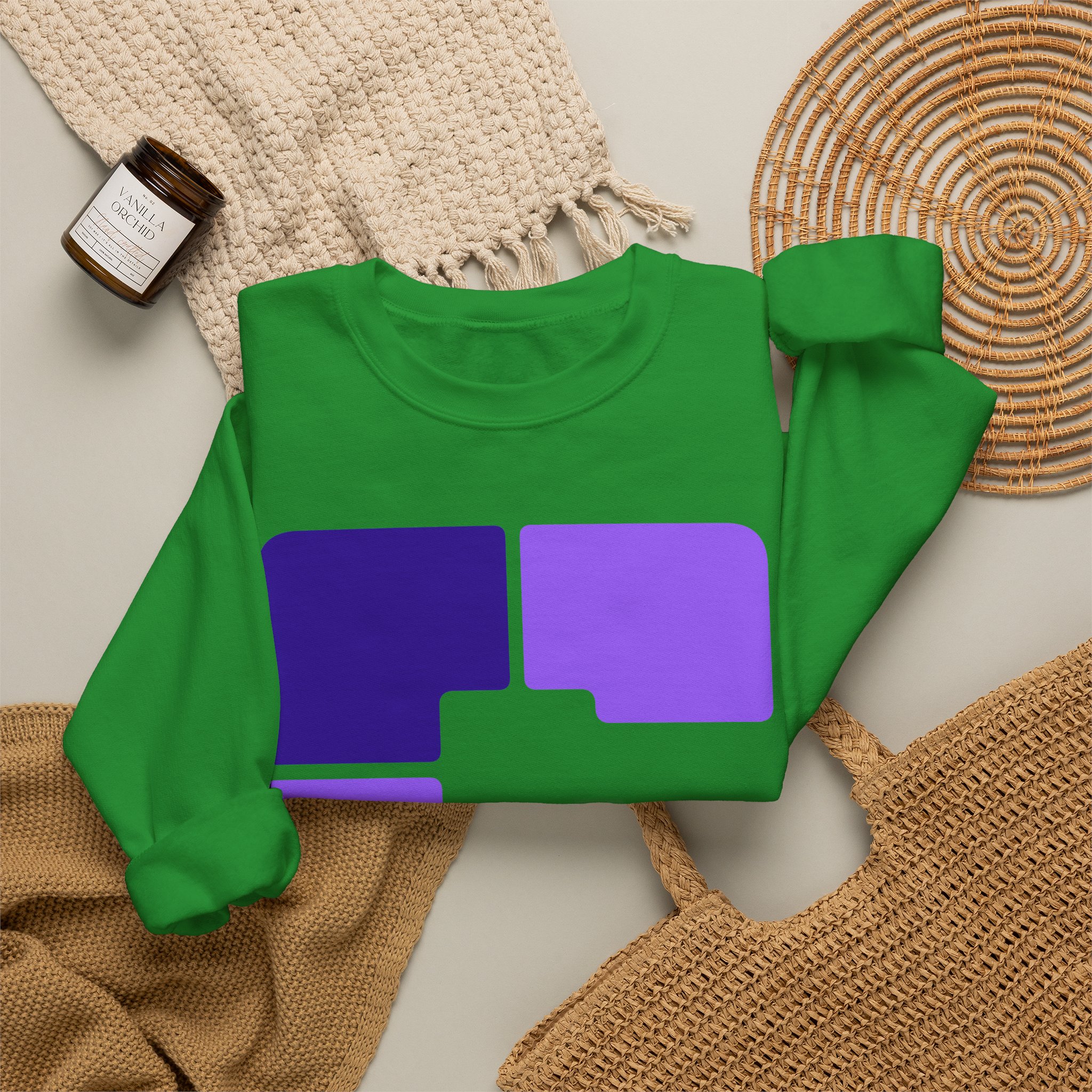 Color Block Geometric Crewneck Sweatshirt - Image 12